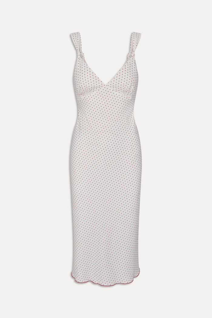 Gem Midi Slip Dress - Red Dot