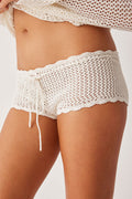 Genevieve Crochet Mini Short White