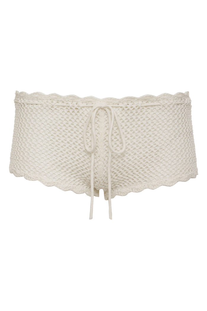 Genevieve Crochet Mini Short White