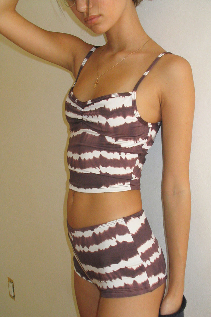Genevieve Full Coverage Tie Dye Boy Short Taro Tie Dye