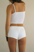 Genevieve Plissé Full Coverage Bikini Bottom Optic White