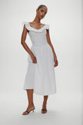 Georgia Cotton Embroidered Midi Dress - Angel's Meadow