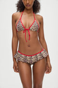 Ghaia Swim Skirt Cheetah with a Red Waistband