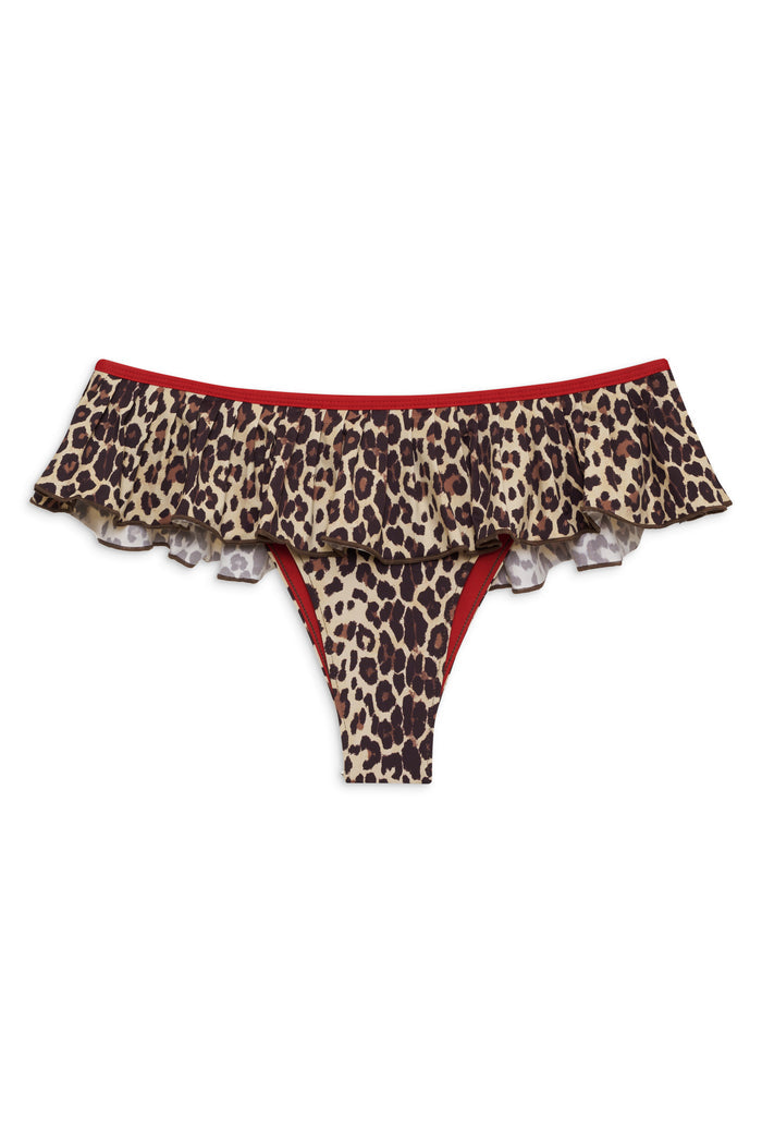 Ghaia Swim Skirt Cheetah with a Red Waistband