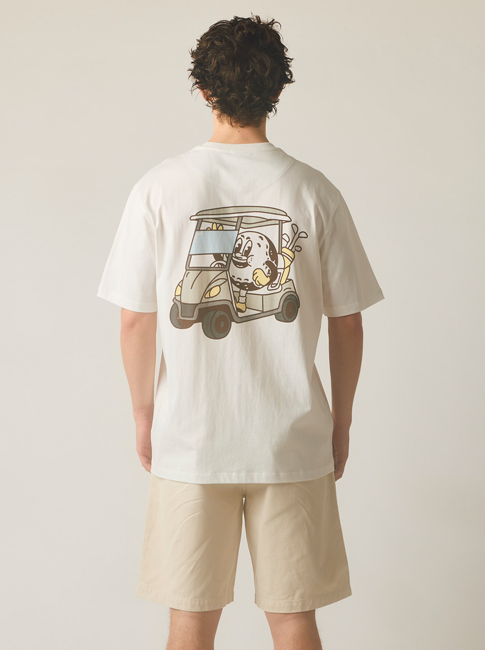Golf Club Classic Track Tee in Off White