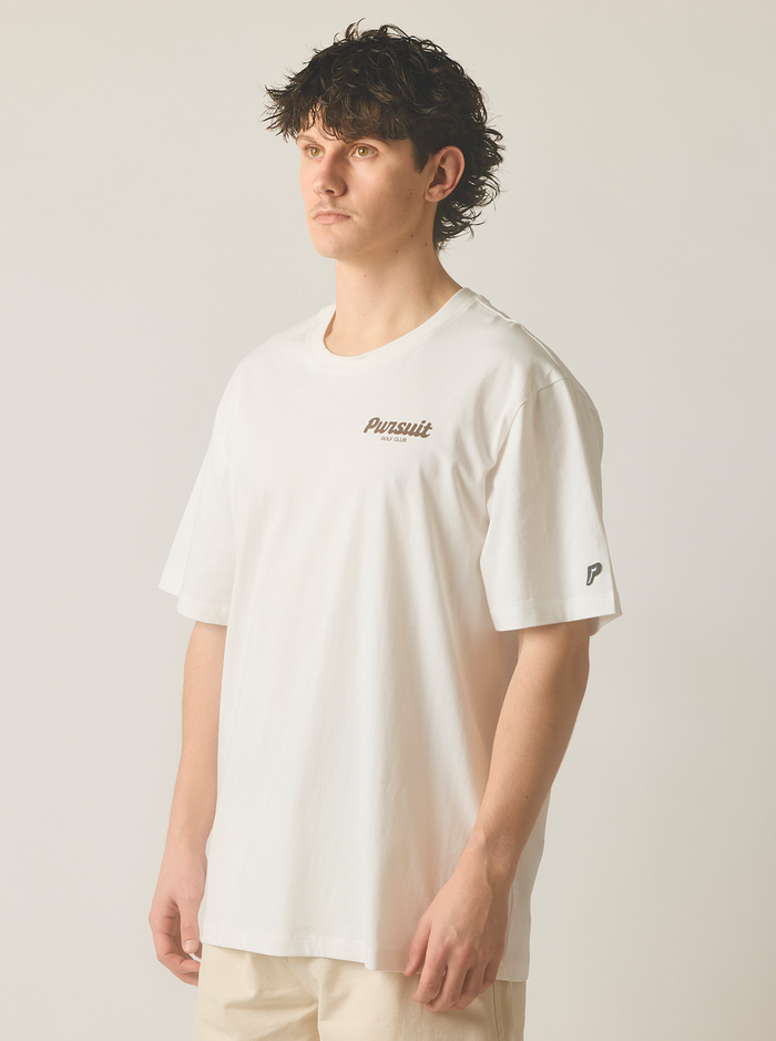 Golf Club Classic Track Tee in Off White