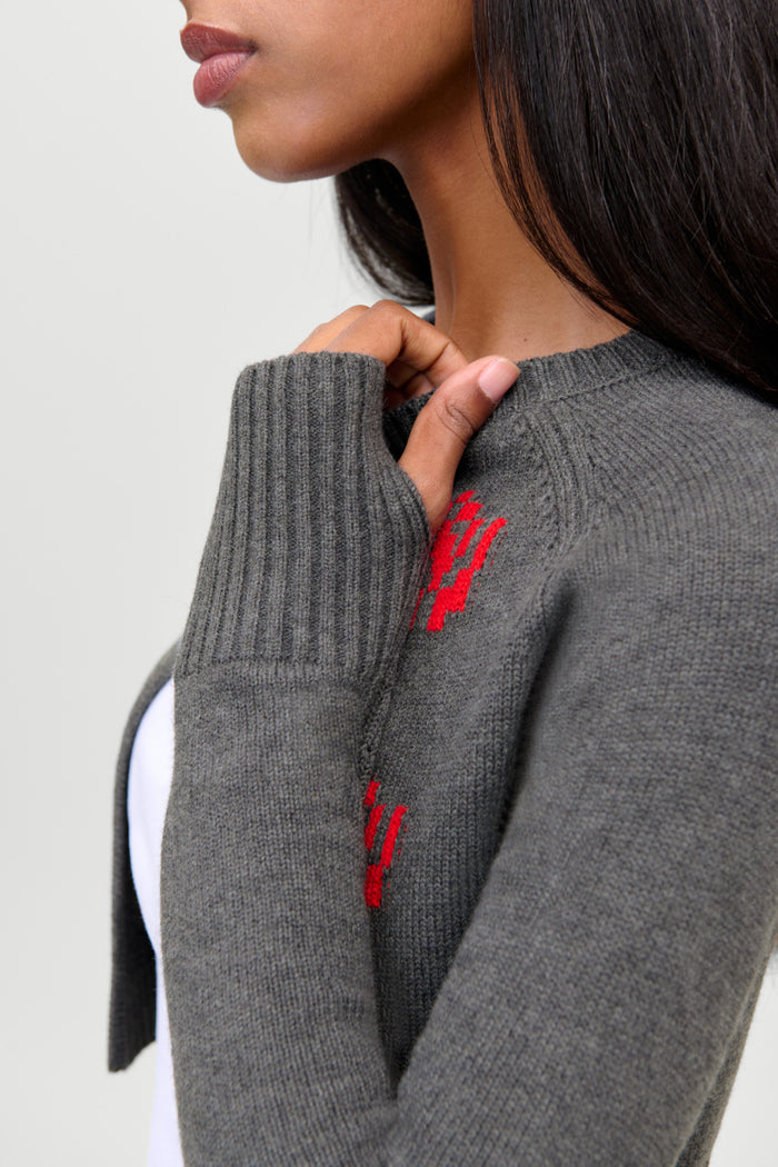 Grace Cropped Knit Cardigan - Smoky Rose