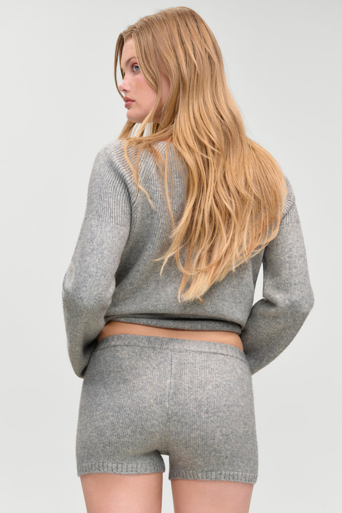 Graham Brushed Knit Mini Short - Fog
