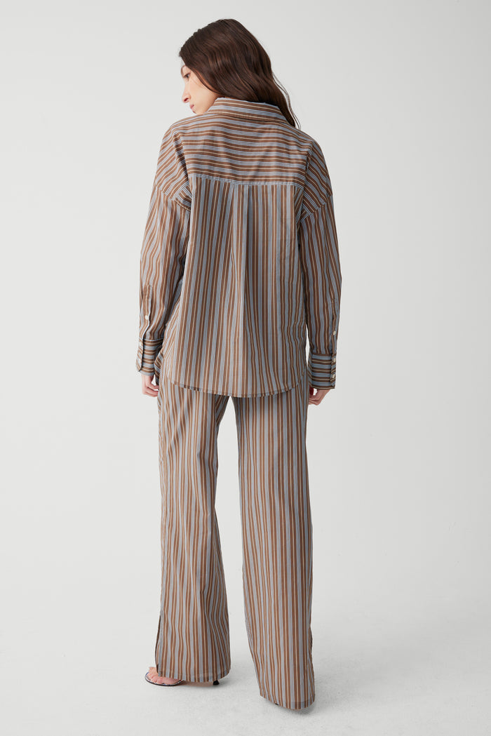 Daisy striped low rise pant ocean stone