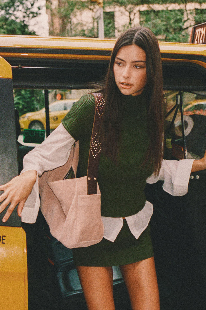 Harmony Cloud Knit Mockneck Top - Alpine