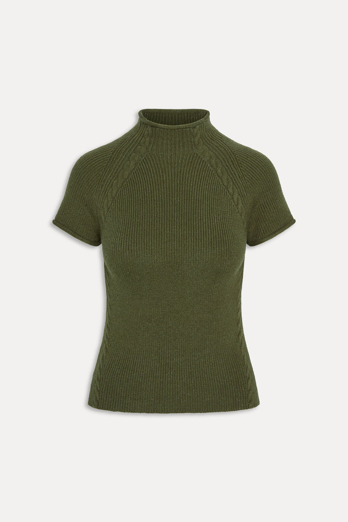 Harmony Cloud Knit Mockneck Top - Alpine