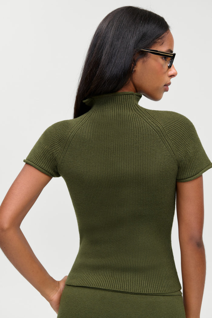 Harmony Cloud Knit Mockneck Top - Alpine