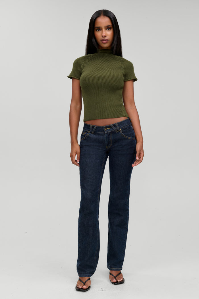 Harmony Cloud Knit Mockneck Top - Alpine