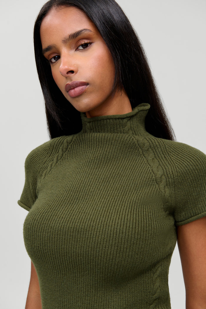 Harmony Cloud Knit Mockneck Top - Alpine