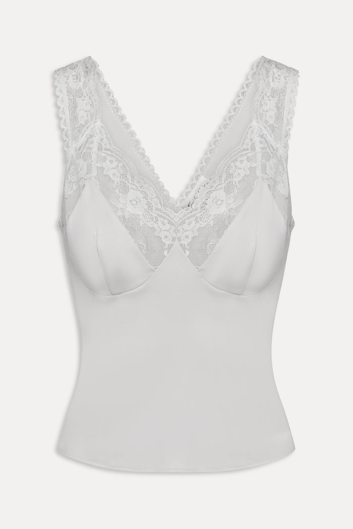 Harper Satin Lace Top - Heaven