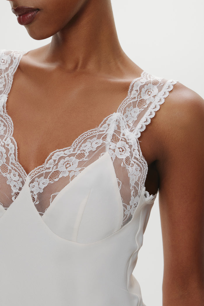 Harper Satin Lace Top - Heaven