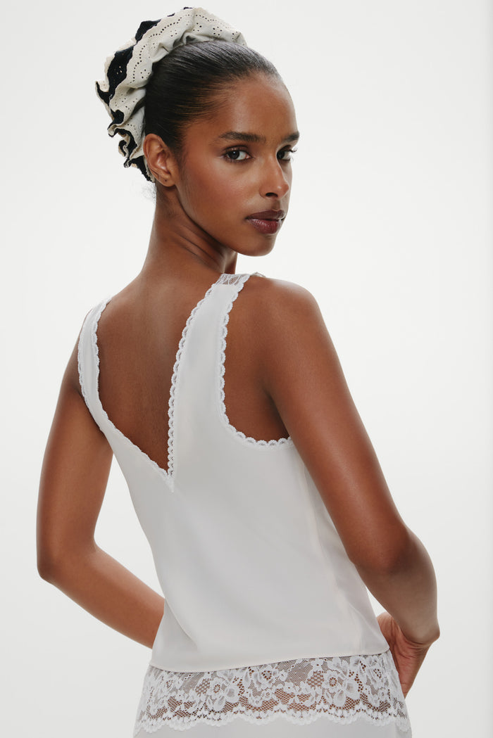 Harper Satin Lace Top - Heaven
