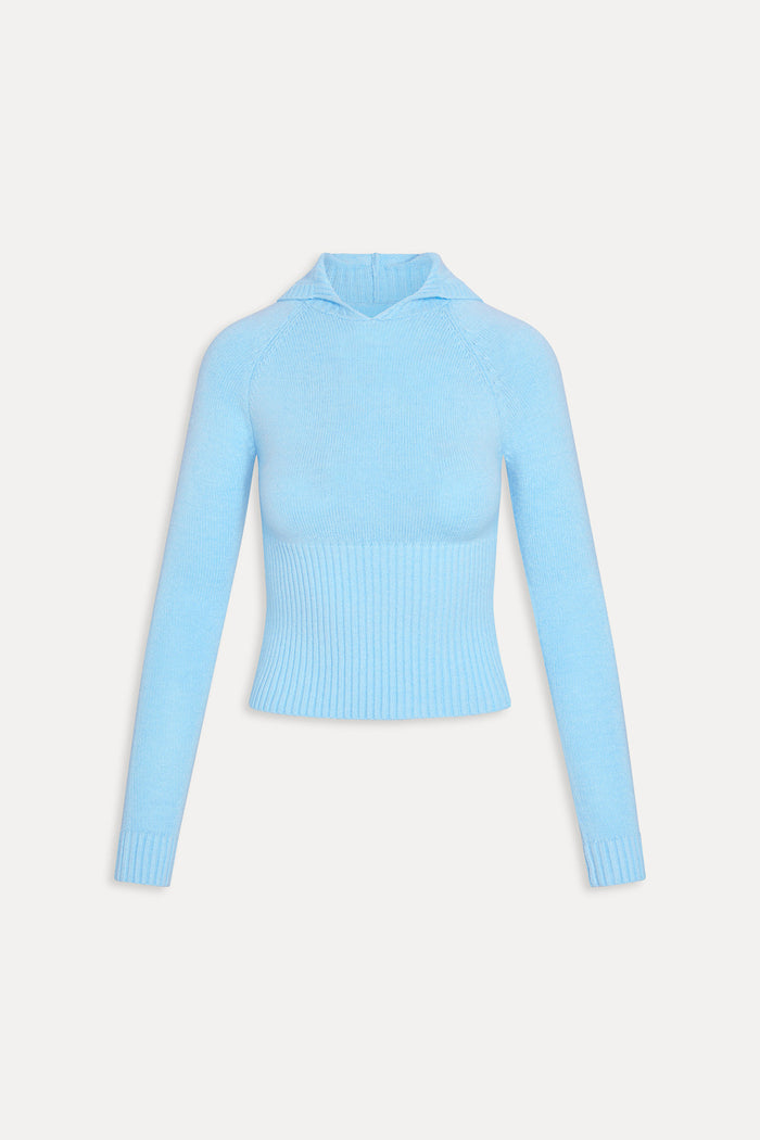 Hazel Knit Hoodie - Bubble Bath