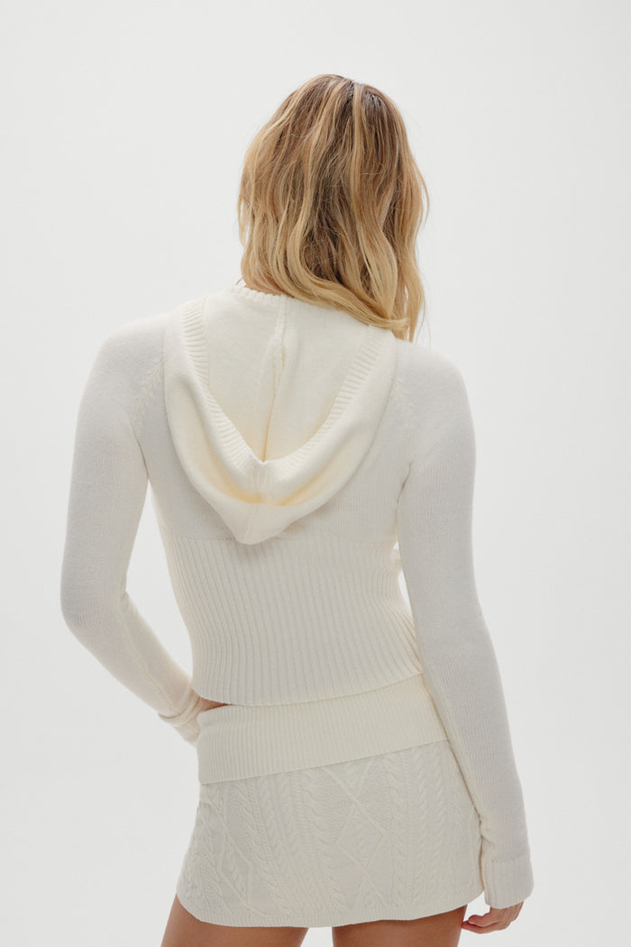 Hazel Knit Hoodie - Honeymoon