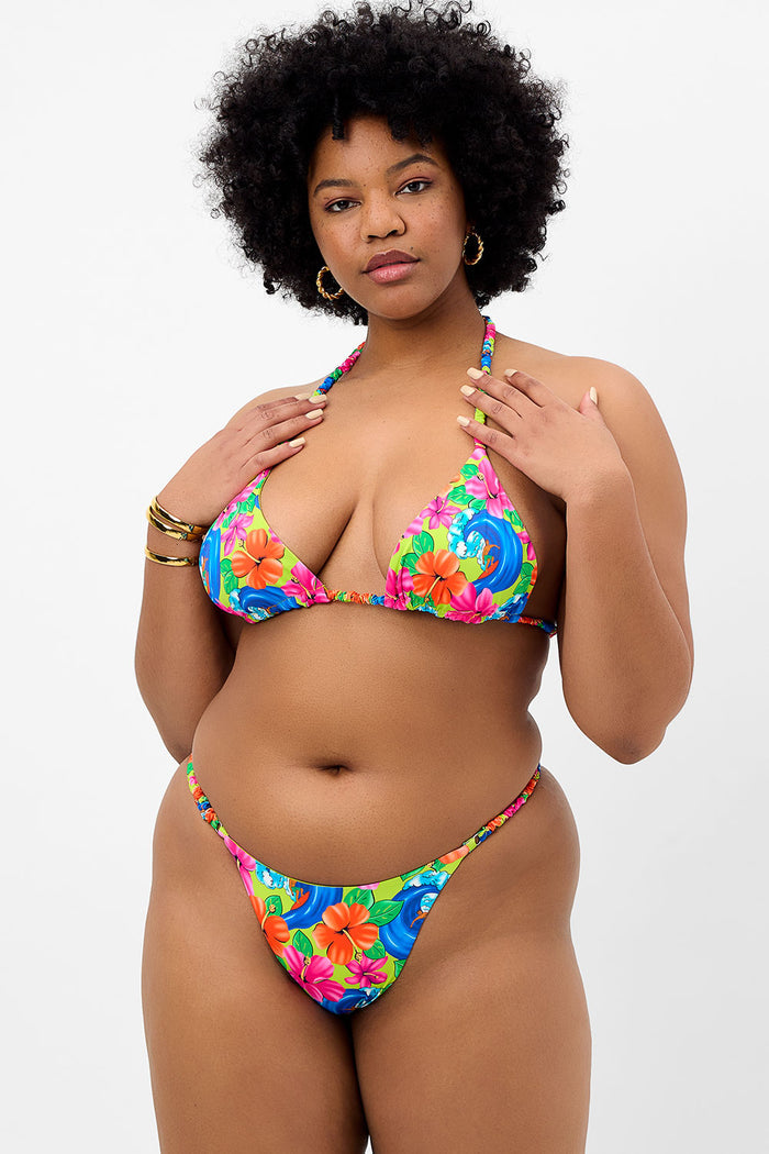 Hope Floral Skimpy Bikini Bottom Neon Surfer