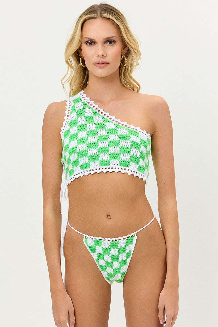 Ingrid Jade Checker Cheeky Crochet Bottom