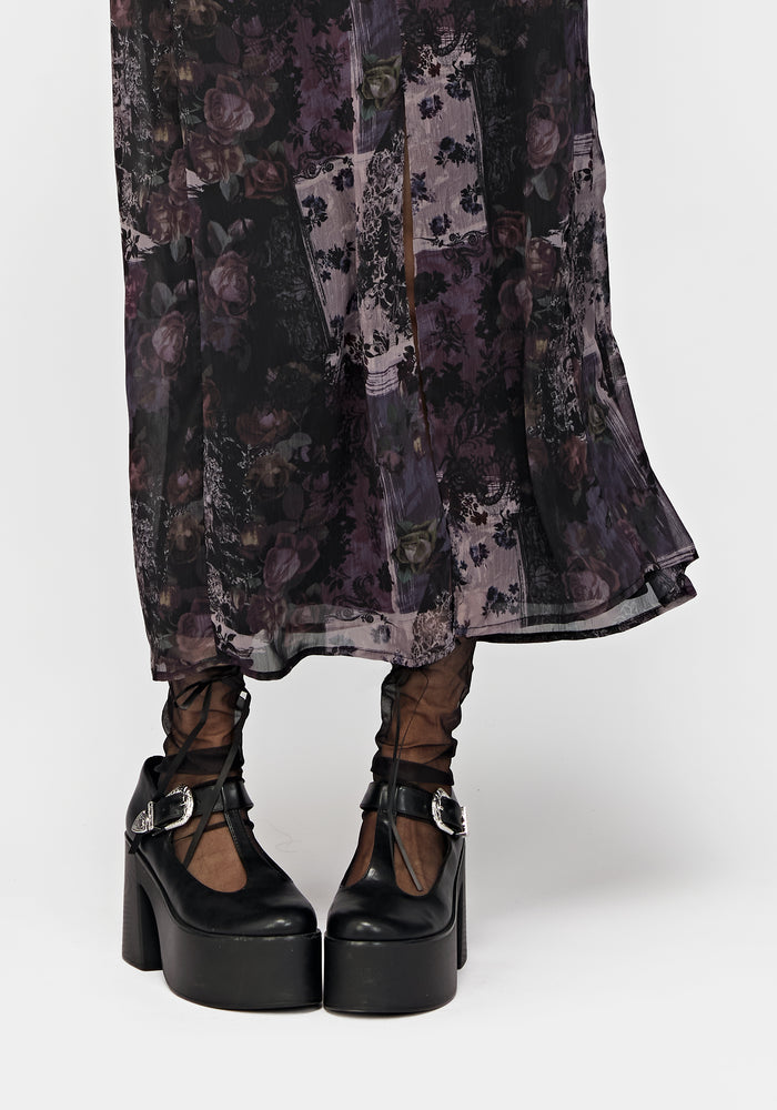 Iskra Mystic Floral Chiffon Midaxi Cami Dress
