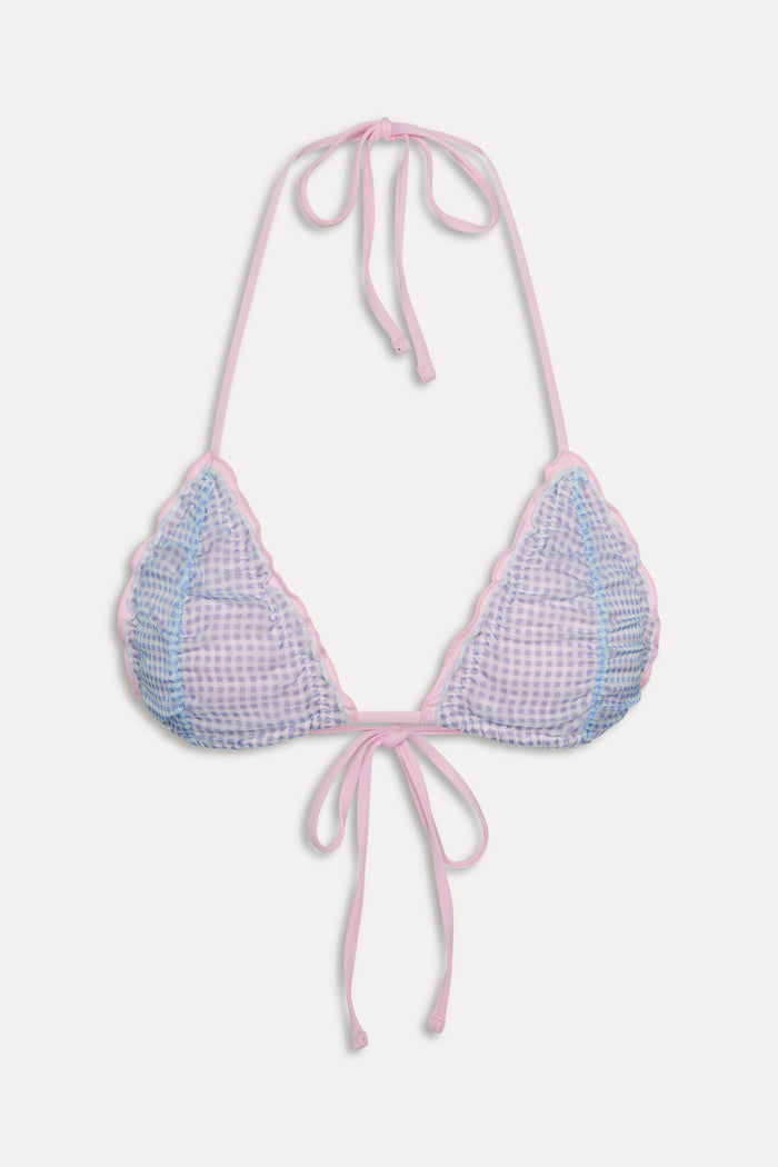Isla Skimpy Gingham Bikini Top - Gingham Ribbon