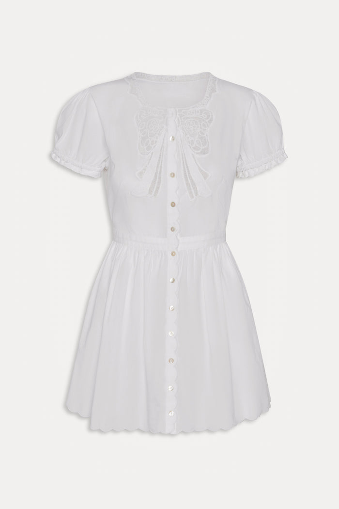 Ivy Cotton Mini Dress - White