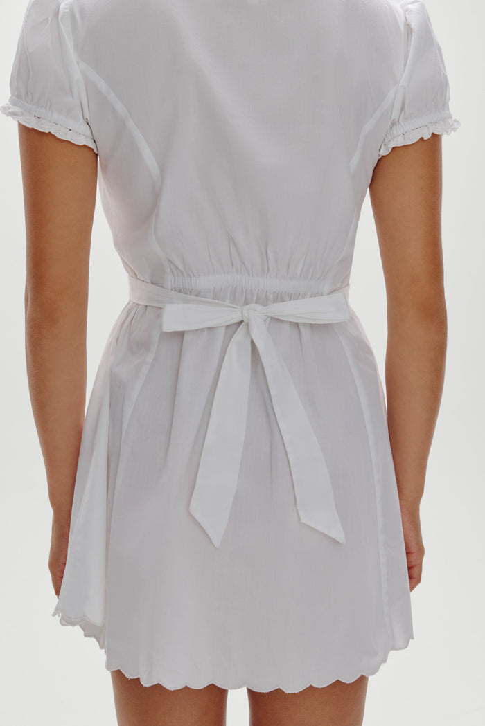 Ivy Cotton Mini Dress - White