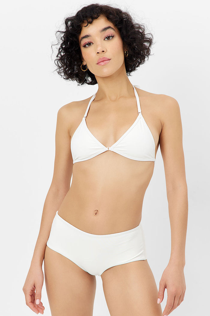 Ivy Triangle Bikini Top White