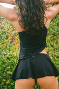 Izabella Shine Swim Skirt Bikini Bottom Black