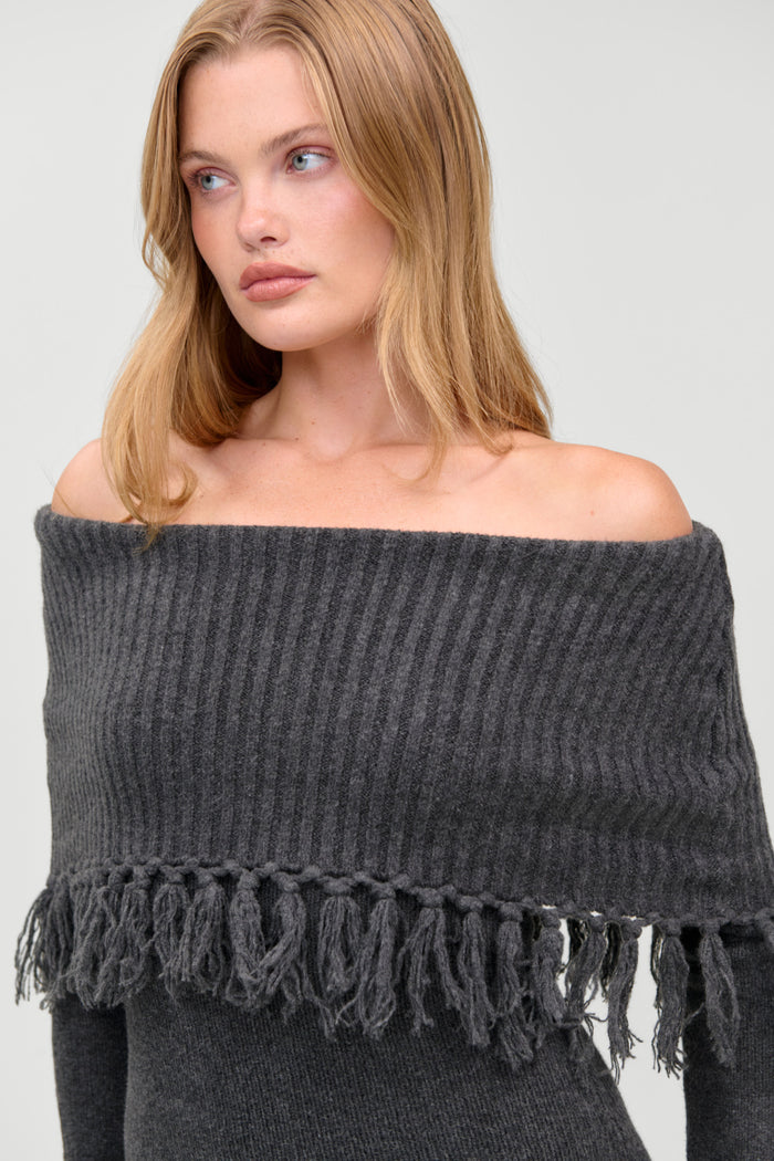 Jane Sweater Mini Dress - Winter Skies