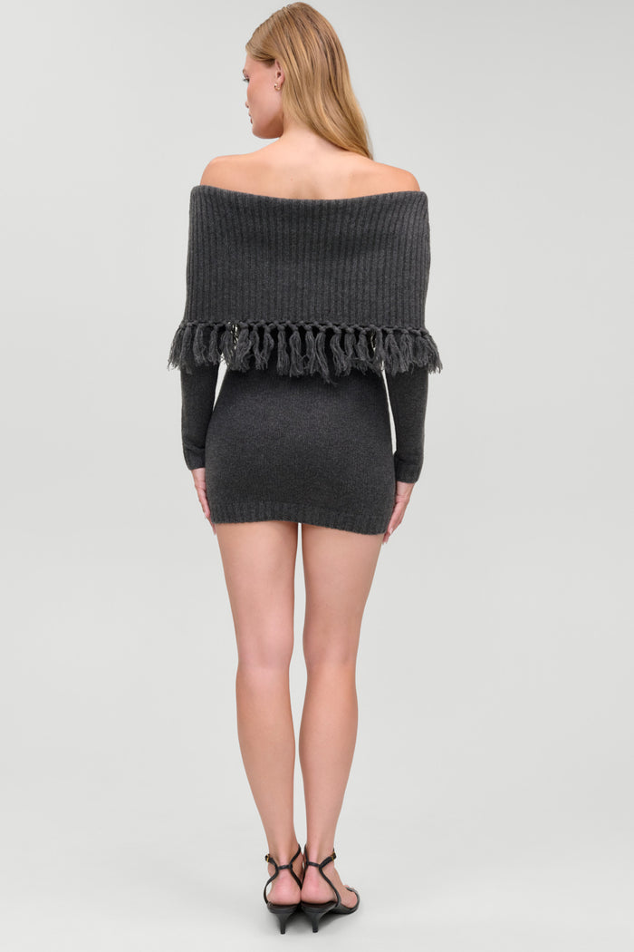 Jane Sweater Mini Dress - Winter Skies