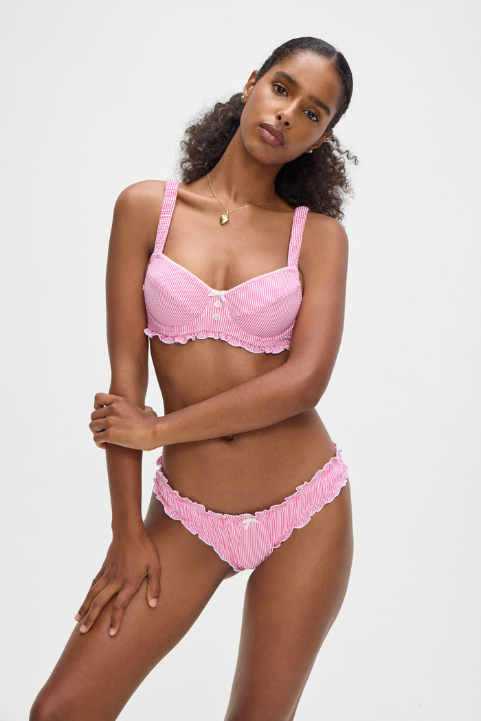 Jane Underwire Bikini Top Pink Stripe