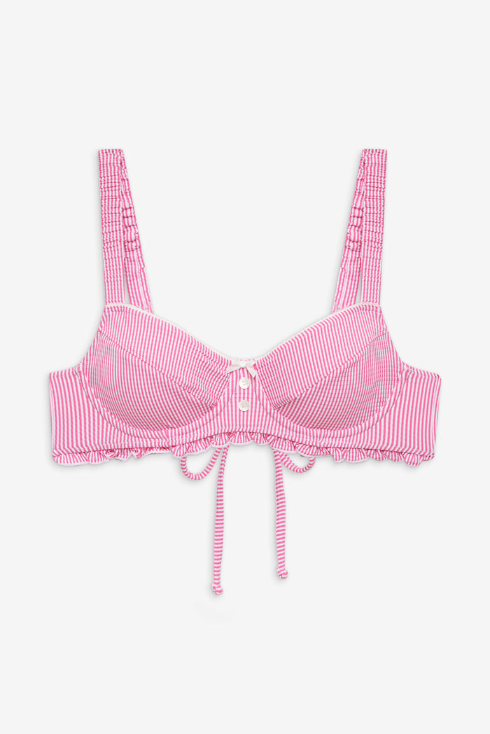 Jane Underwire Bikini Top Pink Stripe