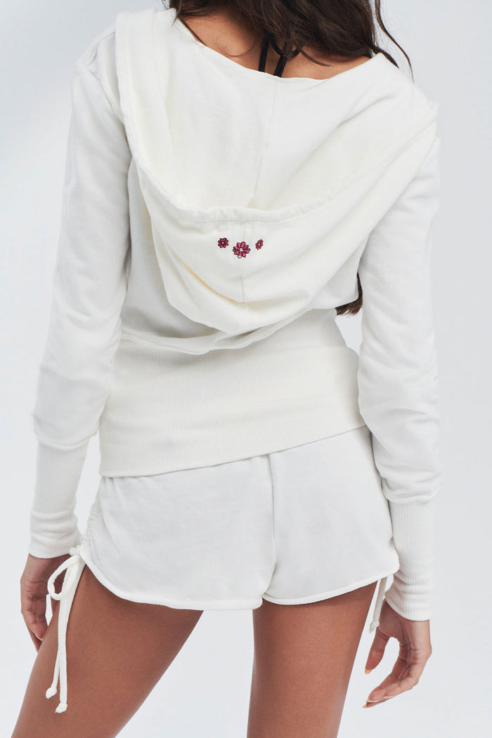 Jasmine Embroidered Zip Up Hoodie Sea Fairy