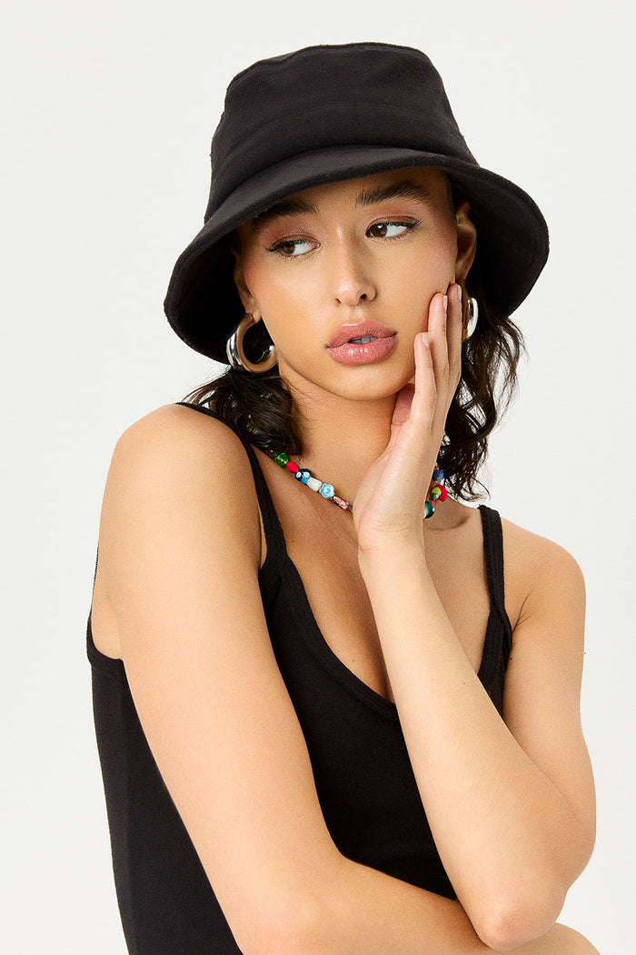 Jax Black Terry Bucket Hat