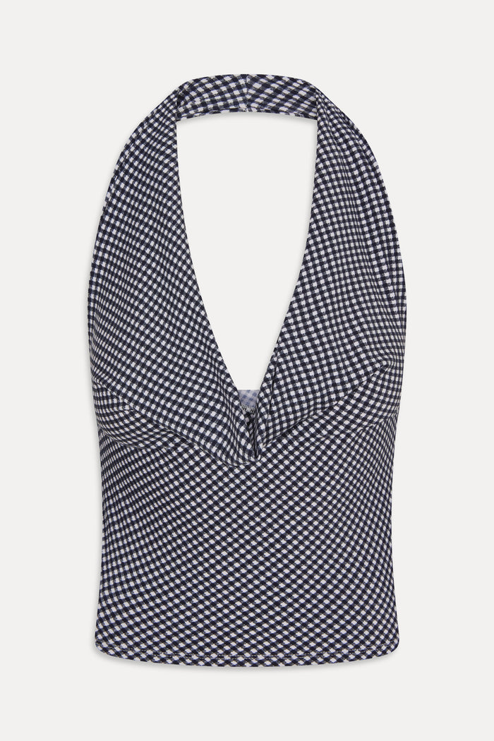 Jay Gingham Halter Top - Midnight Wishes