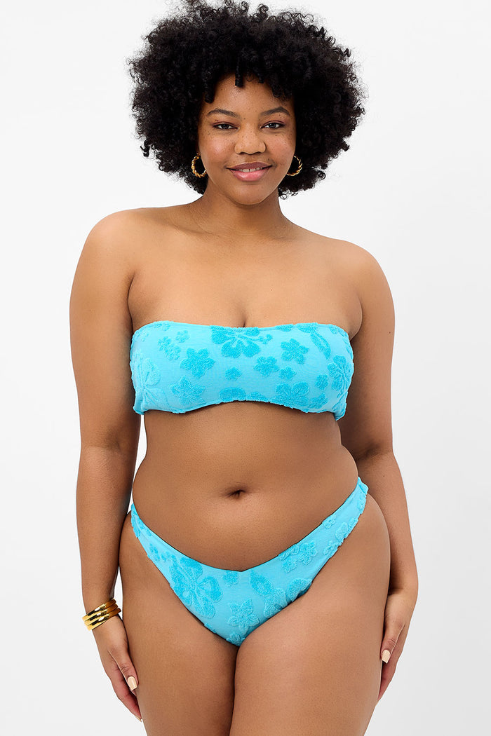 Jean Terry Bandeau Bikini Top Blue Isle