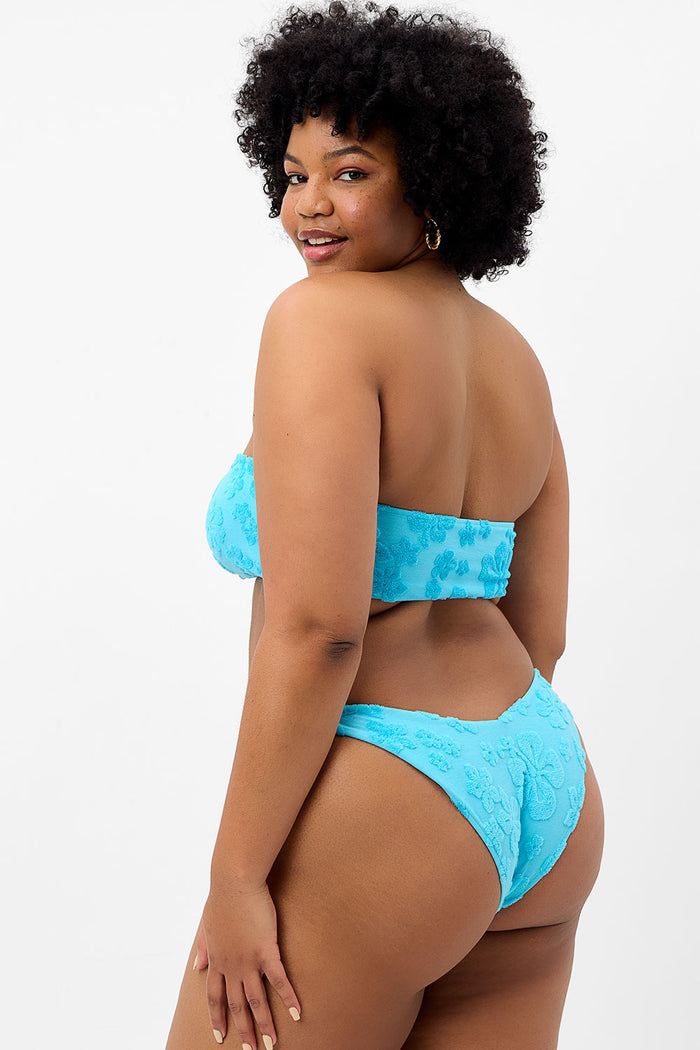 Jean Terry Bandeau Bikini Top Blue Isle