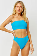 Jenna Ocean Ribbed Bandeau Strapless Top