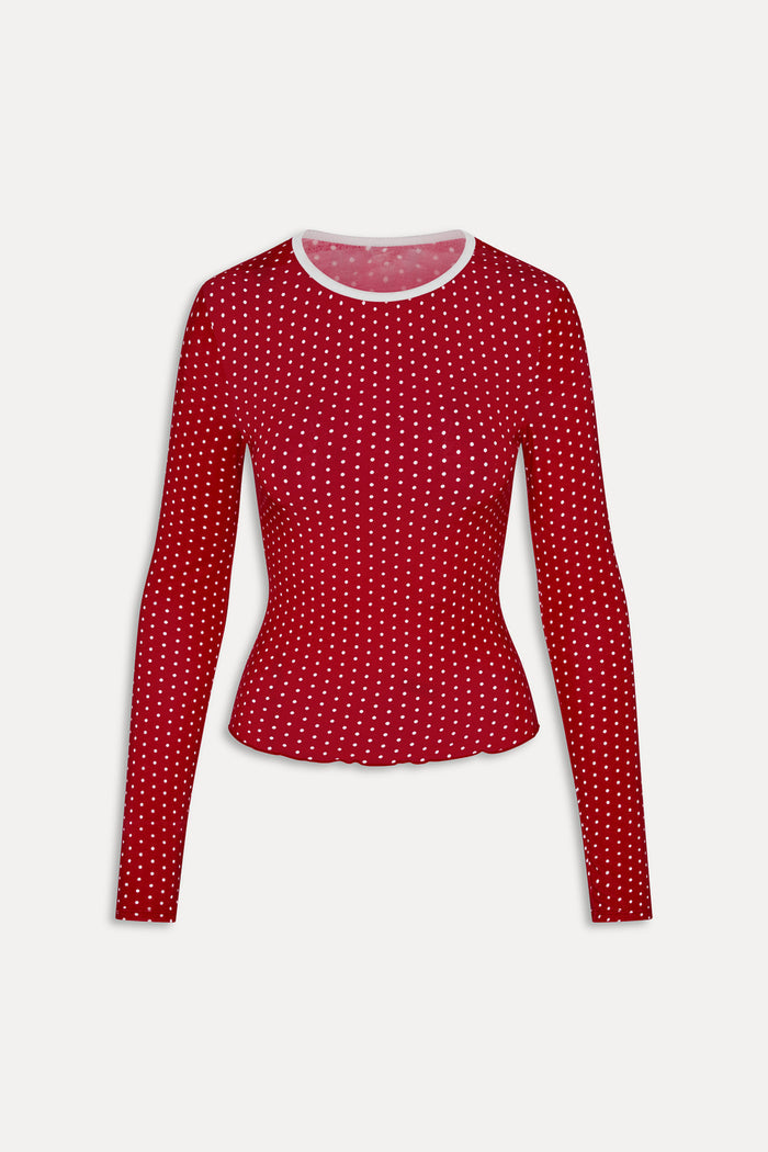 Joy Long Sleeve Sleep Shirt - Holiday Dot