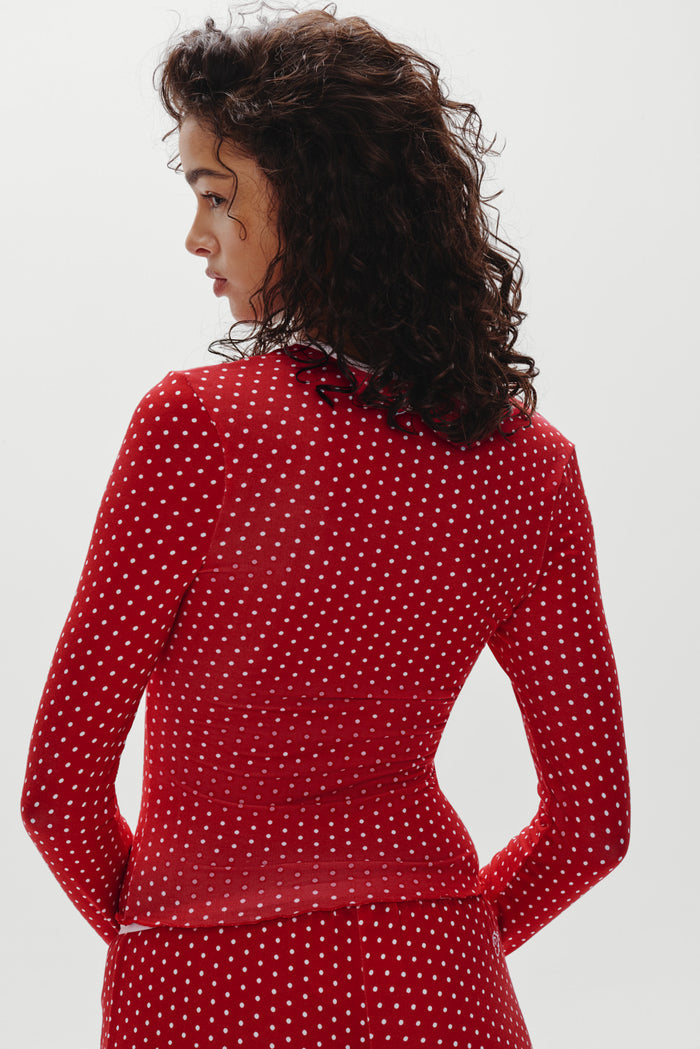 Joy Long Sleeve Sleep Shirt - Holiday Dot