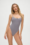 Juliet Seersucker Cheeky One Piece Swimsuit Blackberry Gingham