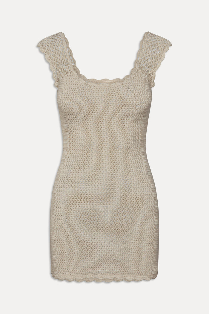 Kai Crochet Mini Dress - Sand Dollar