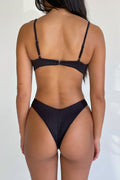 Katarina Plissé Cheeky Bikini Bottom Black