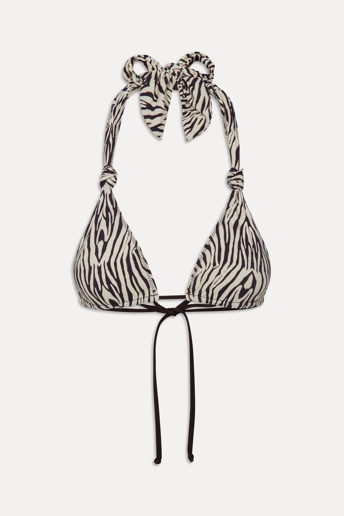 Kealy Halter Bikini Top Zebra
