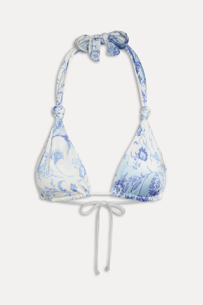 Kealy Halter Shine Bikini Top - Fleur de Bleu