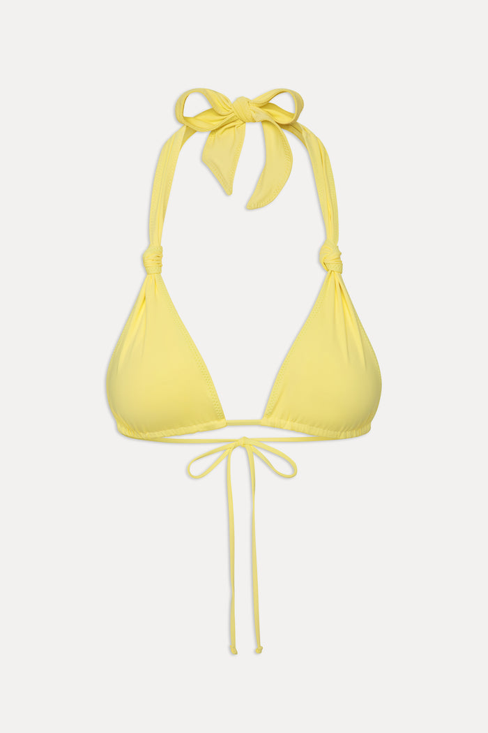 Kealy Triangle Halter Bikini Top - Yellow Iris