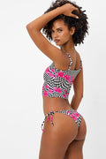 Keira Shine Cheeky Bikini Bottom Black Morrison Hibiscus